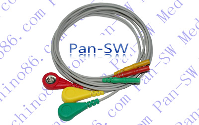 DIN 3 leads ECG leadwires